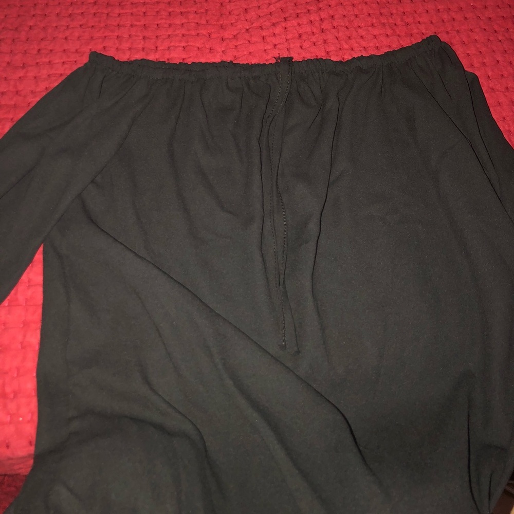 Off the shoulder black sheer blouse size large